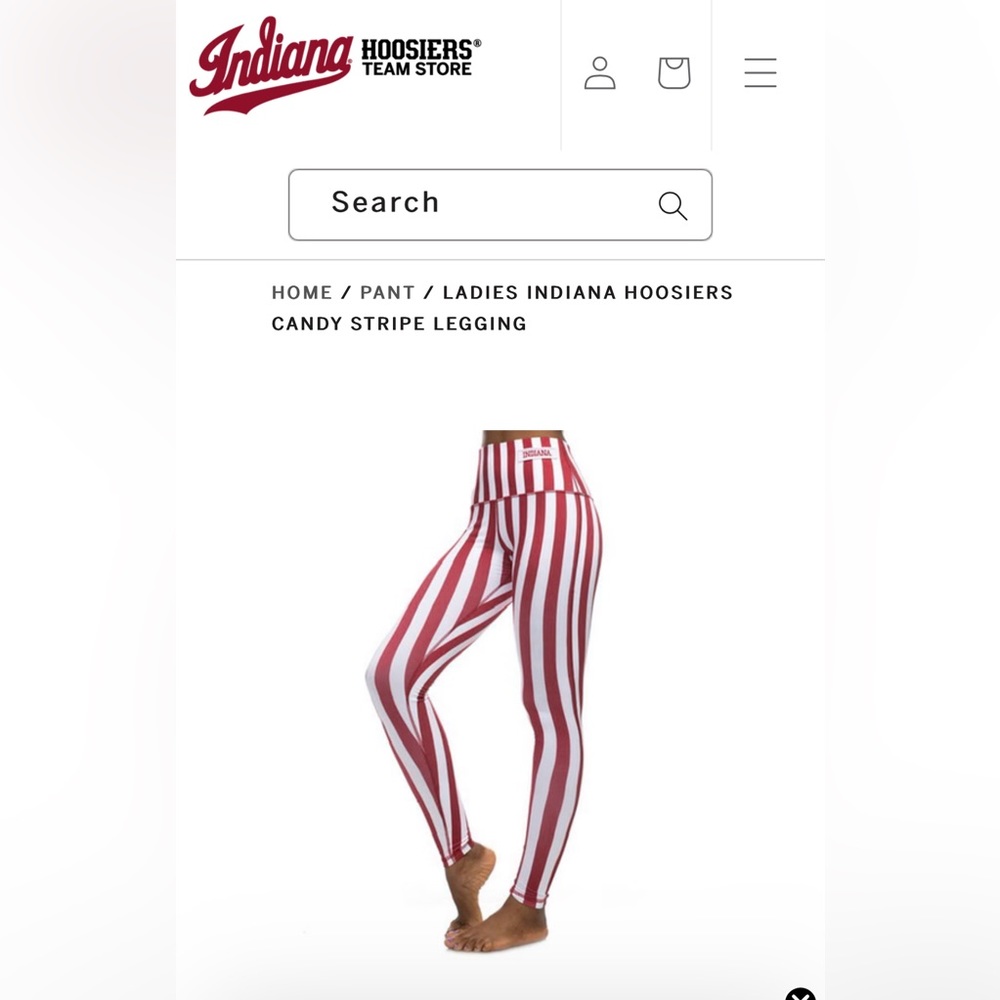 Indiana University IU candy stripe leggings